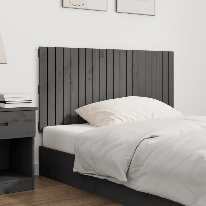 vidaXL szürke tömör fenyőfa fali fejtámla 127,5 x 3 x 60 cm