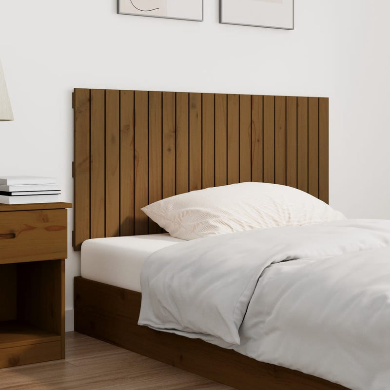 vidaXL mézbarna tömör fenyőfa fali fejtámla 127,5 x 3 x 60 cm