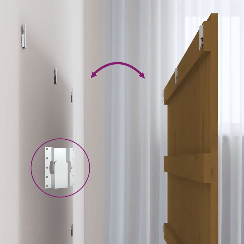 vidaXL mézbarna tömör fenyőfa fali fejtámla 127,5 x 3 x 60 cm