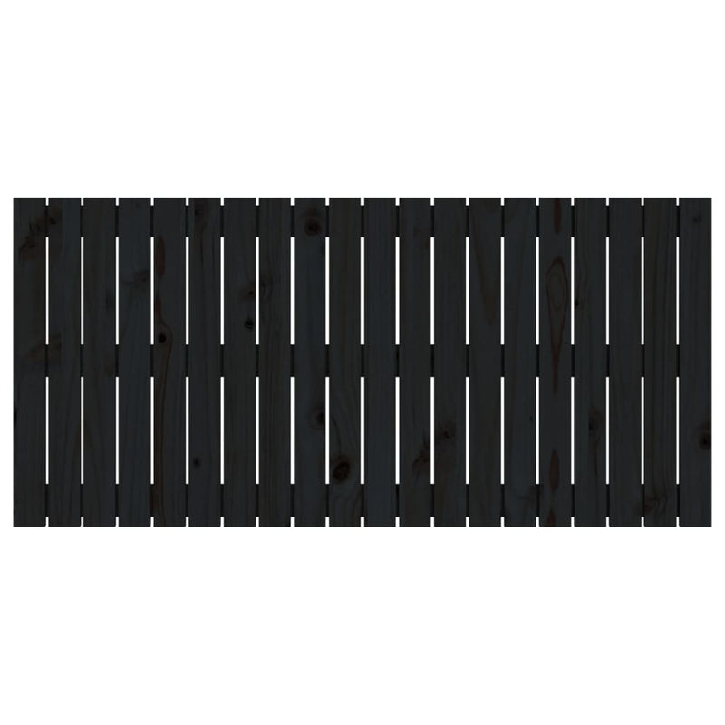 vidaXL fekete tömör fenyőfa fali fejtámla 127,5 x 3 x 60 cm