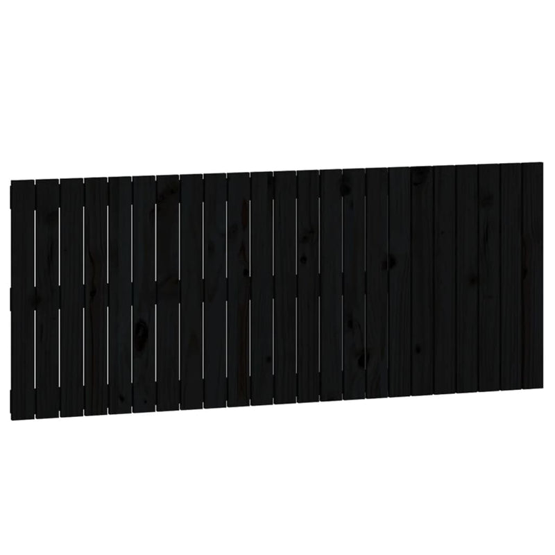 vidaXL fekete tömör fenyőfa fali fejtámla 147 x 3 x 60 cm