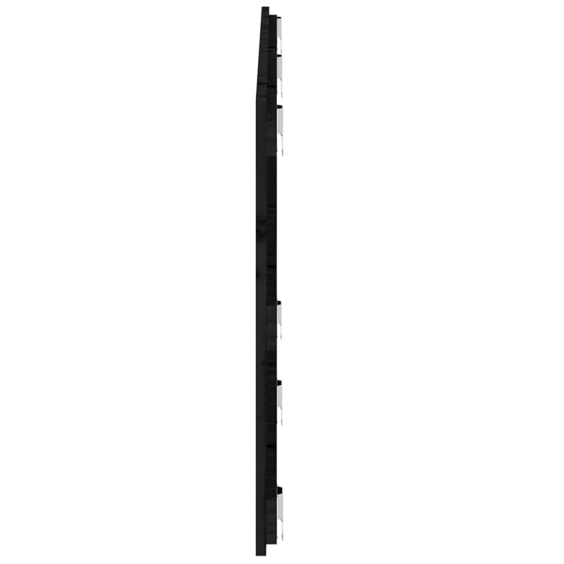 vidaXL fekete tömör fenyőfa fali fejtámla 147 x 3 x 60 cm