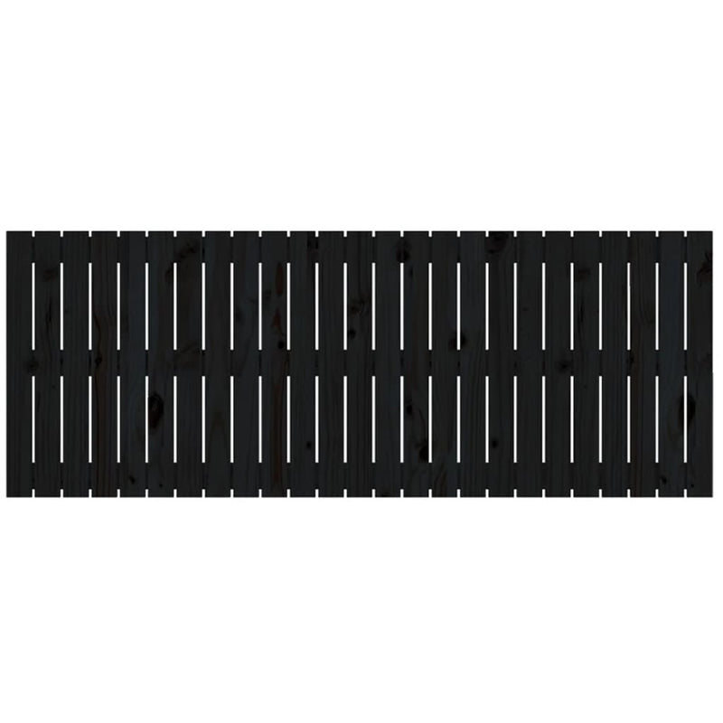 vidaXL fekete tömör fenyőfa fali fejtámla 159,5 x 3 x 60 cm
