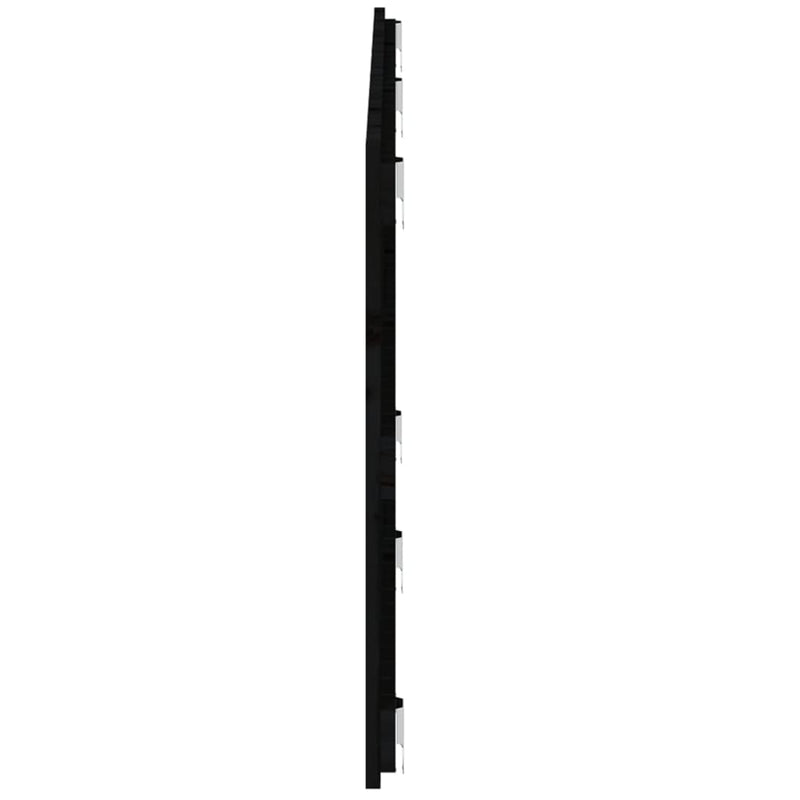 vidaXL fekete tömör fenyőfa fali fejtámla 159,5 x 3 x 60 cm