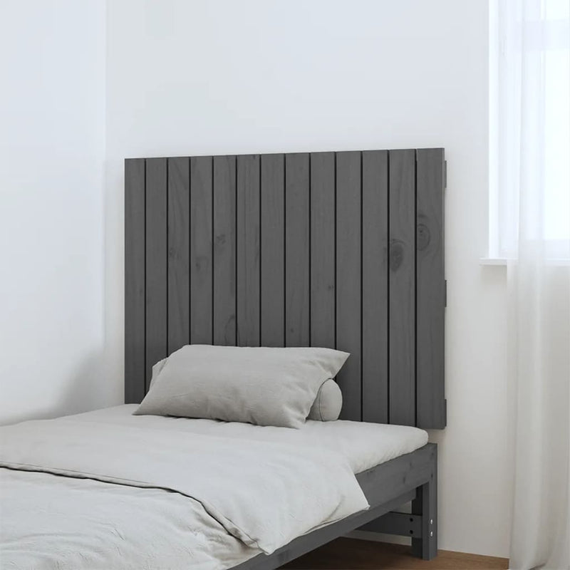vidaXL szürke tömör fenyőfa fali fejtámla 82,5 x 3 x 60 cm