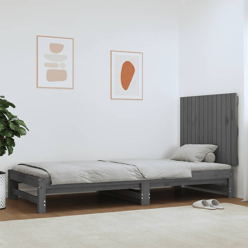 vidaXL szürke tömör fenyőfa fali fejtámla 82,5 x 3 x 60 cm