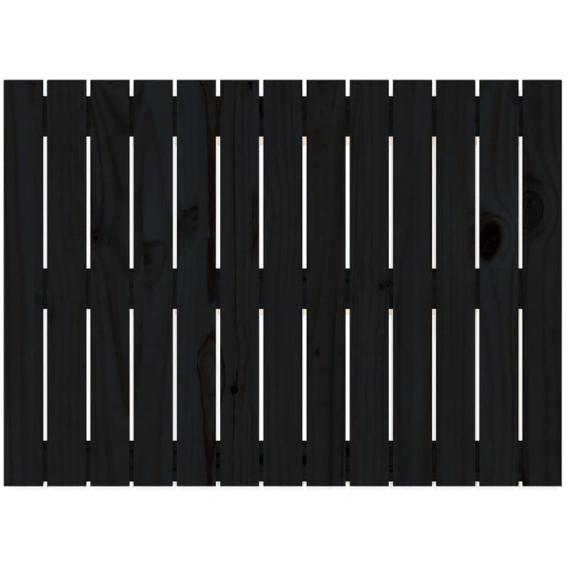 vidaXL fekete tömör fenyőfa fali fejtámla 82,5 x 3 x 60 cm