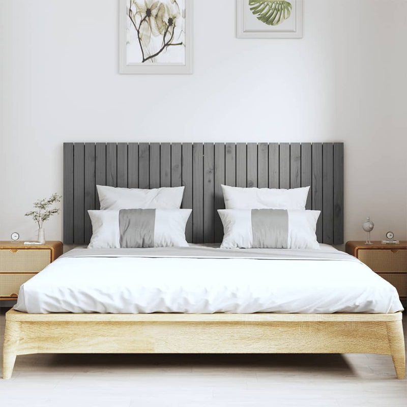 vidaXL szürke tömör fenyőfa fali fejtámla 166 x 3 x 60 cm