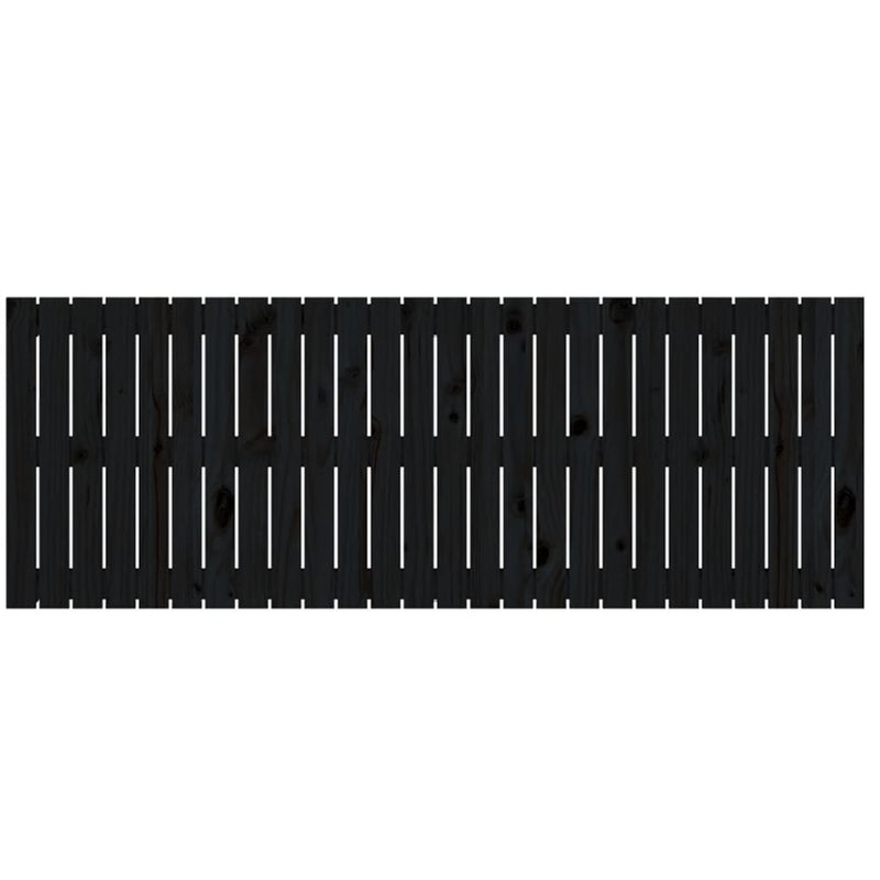 vidaXL fekete tömör fenyőfa fali fejtámla 166 x 3 x 60 cm