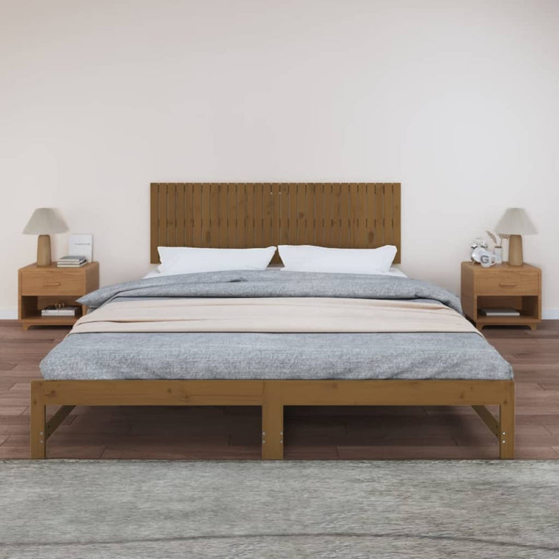 vidaXL mézbarna tömör fenyőfa fali fejtámla 185x3x60 cm