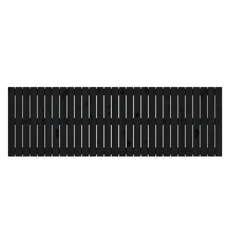 vidaXL fekete tömör fenyőfa fali fejtámla 185x3x60 cm