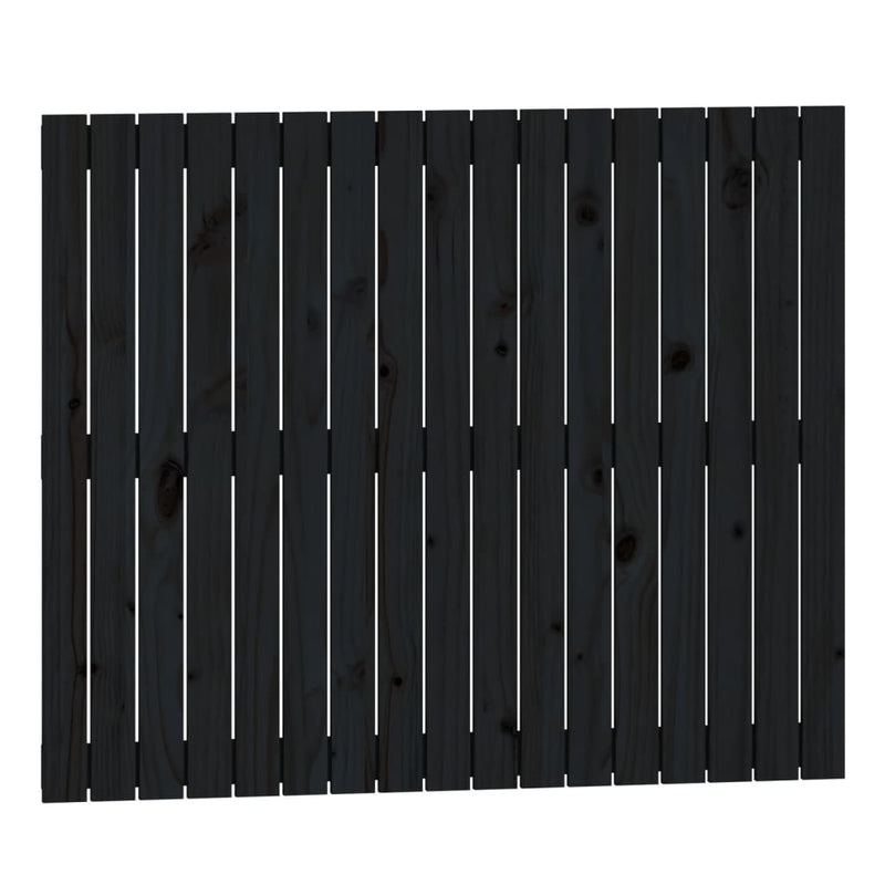 vidaXL fekete tömör fenyőfa fali fejtámla 108x3x90 cm