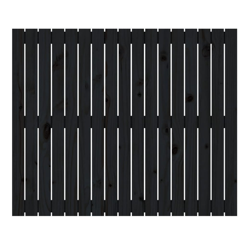 vidaXL fekete tömör fenyőfa fali fejtámla 108x3x90 cm