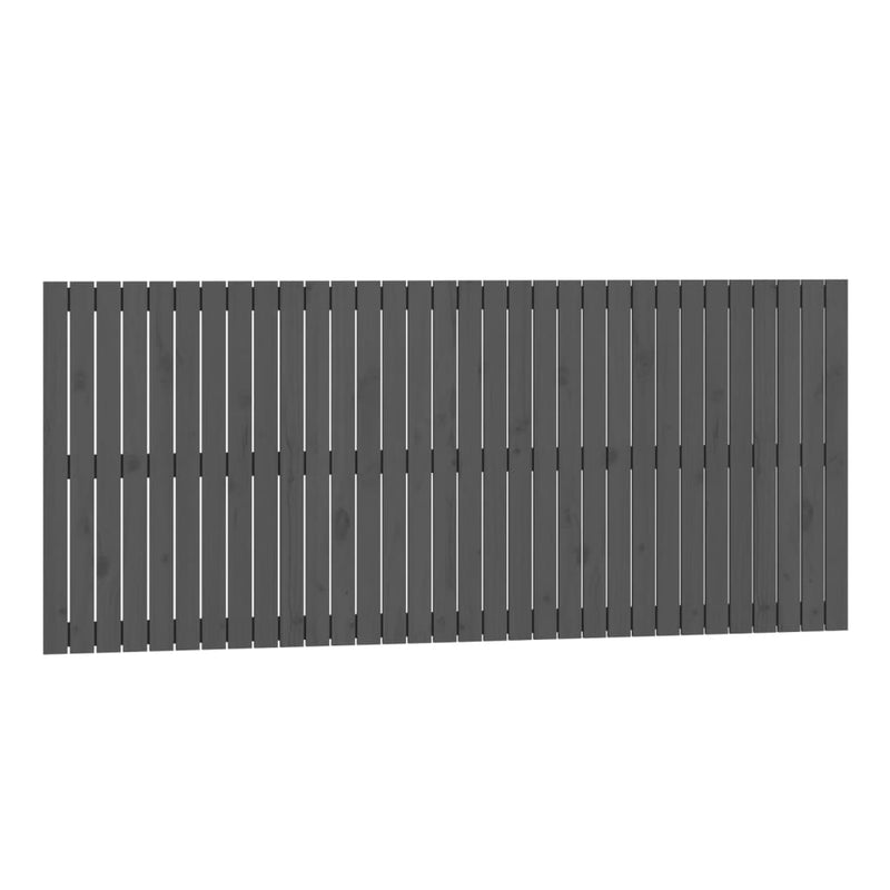 vidaXL szürke tömör fenyőfa fali fejtámla 204 x 3 x 90 cm