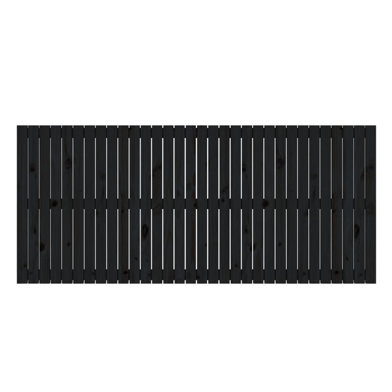 vidaXL fekete tömör fenyőfa fali fejtámla 204x3x90 cm