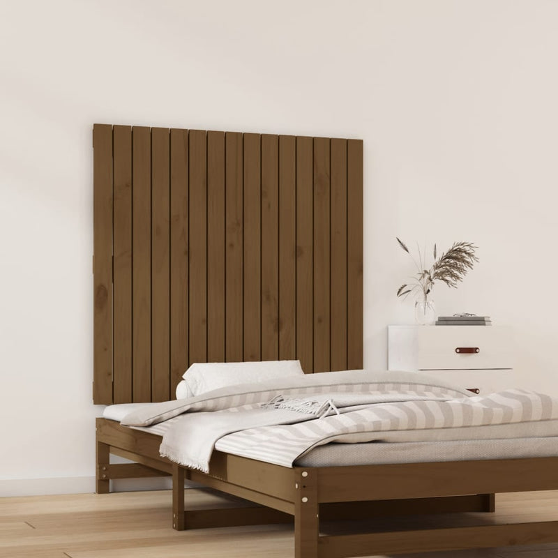 vidaXL mézbarna tömör fenyőfa fali fejtámla 95,5x3x90 cm