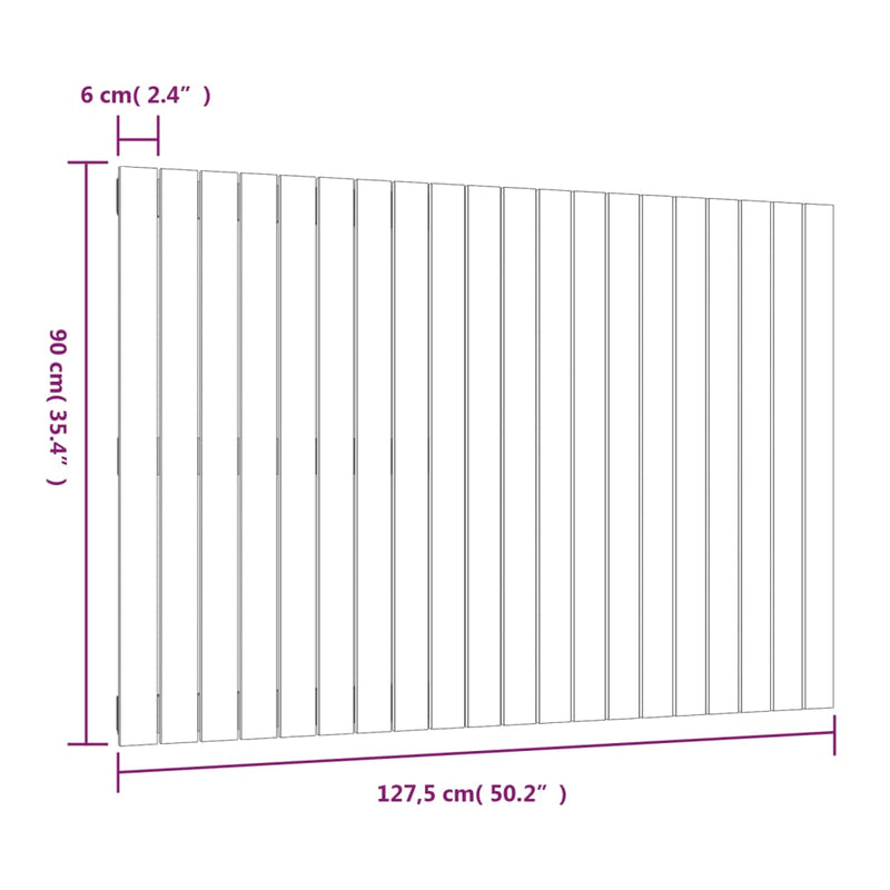vidaXL tömör fenyőfa fali fejtámla 127,5 x 3 x 90 cm