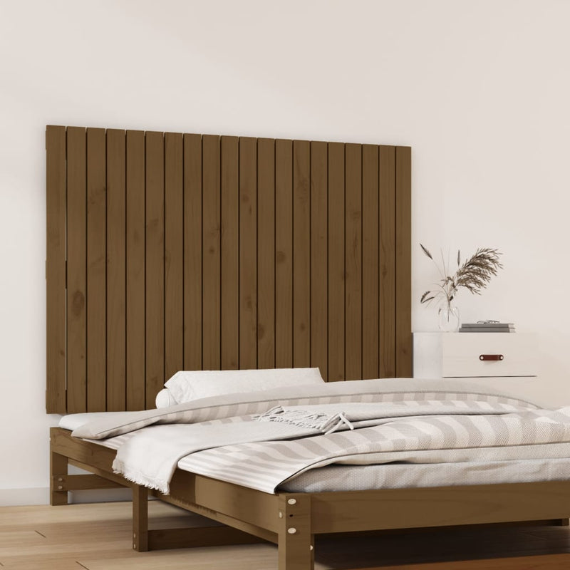 vidaXL mézbarna tömör fenyőfa fali fejtámla 127,5x3x90 cm
