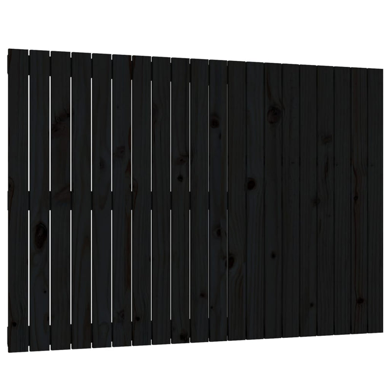 vidaXL fekete tömör fenyőfa fali fejtámla 127,5 x 3 x 90 cm