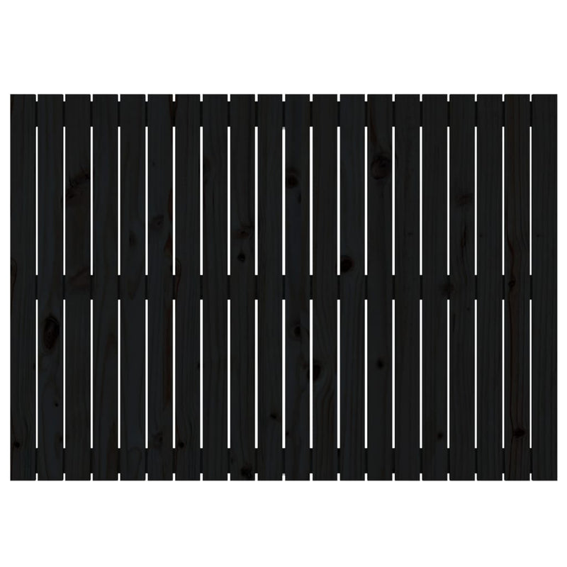 vidaXL fekete tömör fenyőfa fali fejtámla 127,5 x 3 x 90 cm