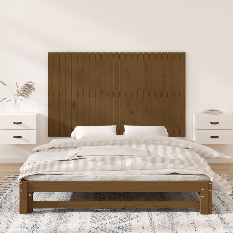 vidaXL mézbarna tömör fenyőfa fali fejtámla 147 x 3 x 90 cm