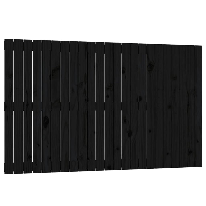 vidaXL fekete tömör fenyőfa fali fejtámla 147 x 3 x 90 cm
