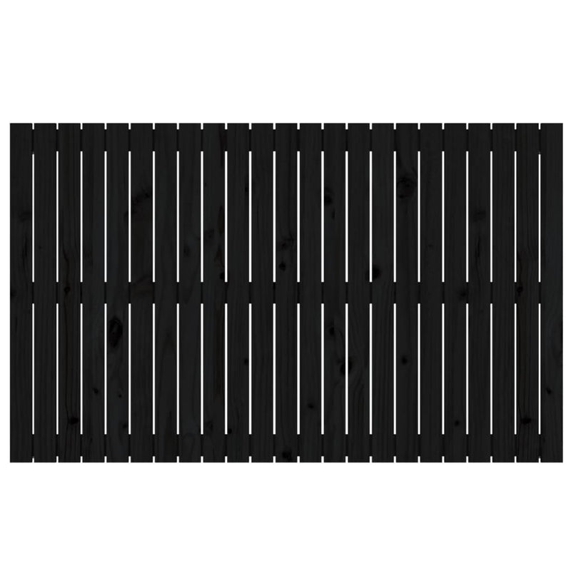 vidaXL fekete tömör fenyőfa fali fejtámla 147 x 3 x 90 cm