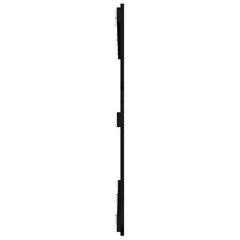 vidaXL fekete tömör fenyőfa fali fejtámla 147 x 3 x 90 cm