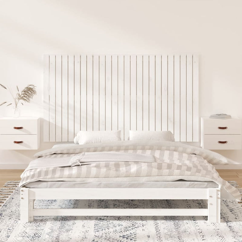 vidaXL fehér tömör fenyőfa fali fejtámla 159,5x3x90 cm