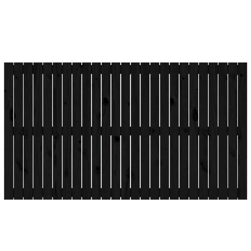 vidaXL fekete tömör fenyőfa fali fejtámla 159,5x3x90 cm