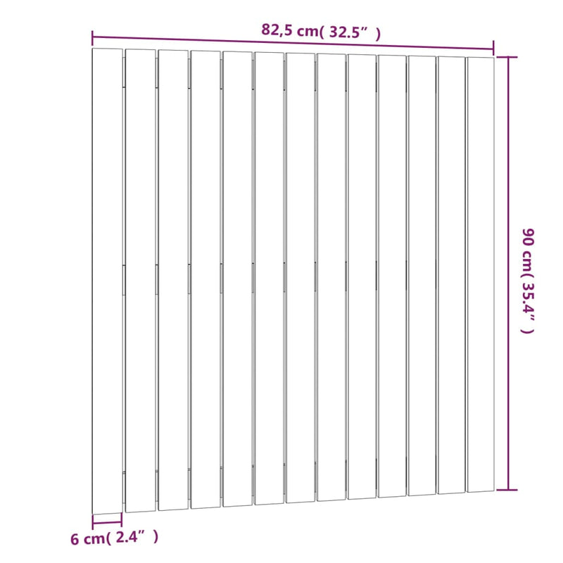 vidaXL fehér tömör fenyőfa fali fejtámla 82,5x3x90 cm