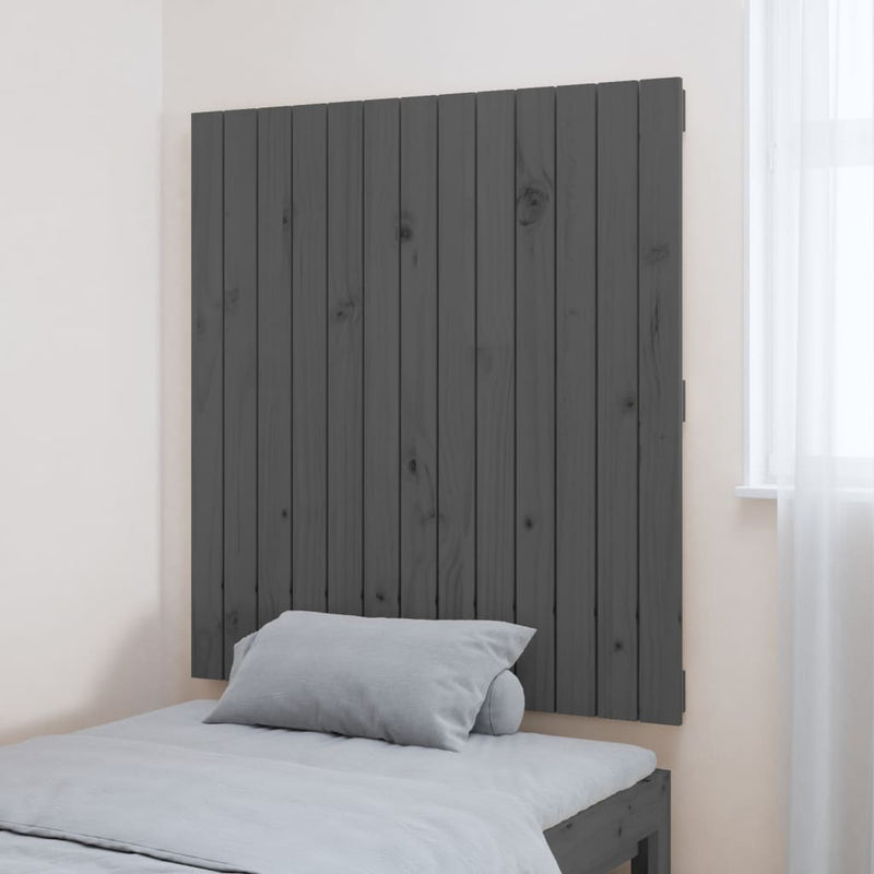 vidaXL szürke tömör fenyőfa fali fejtámla 82,5x3x90 cm