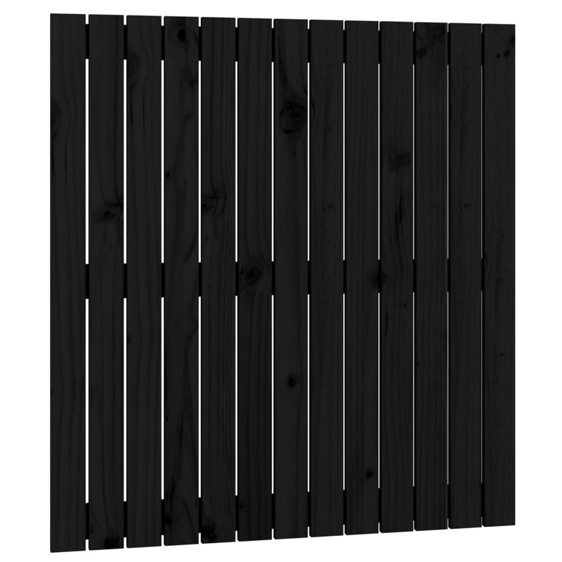 vidaXL fekete tömör fenyőfa fali fejtámla 82,5x3x90 cm
