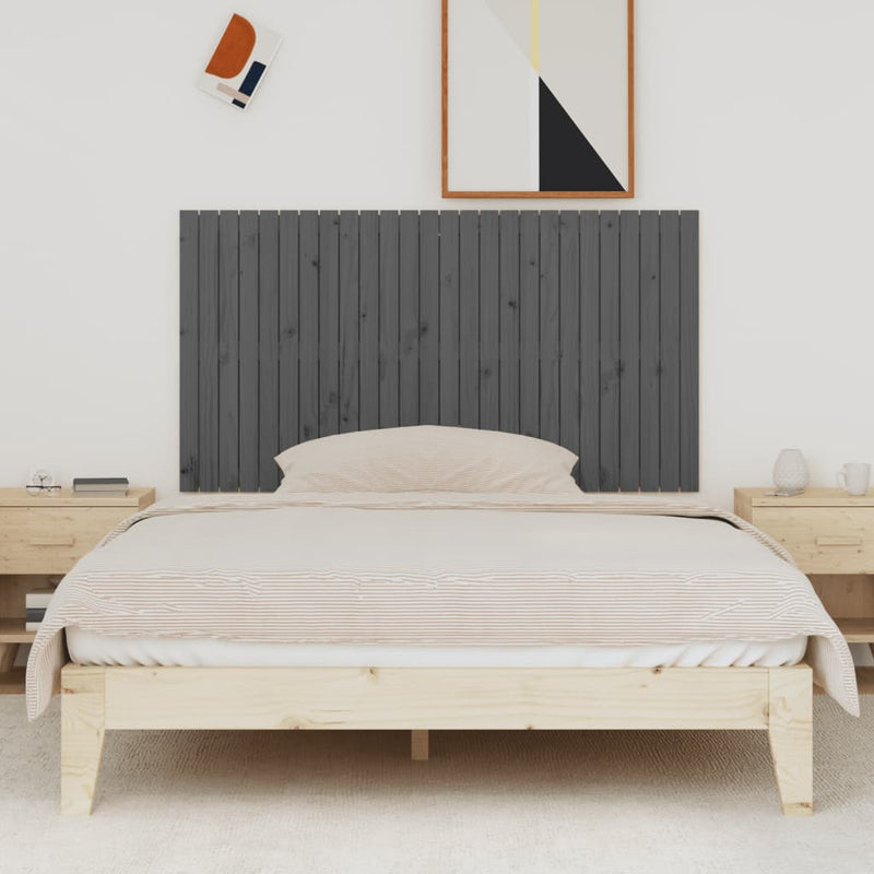 vidaXL szürke tömör fenyőfa fali fejtámla 166x3x90 cm