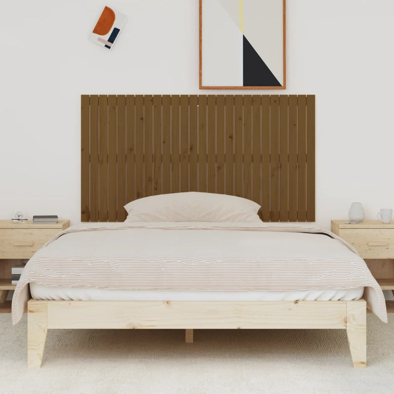 vidaXL mézbarna tömör fenyőfa fali fejtámla 166x3x90 cm
