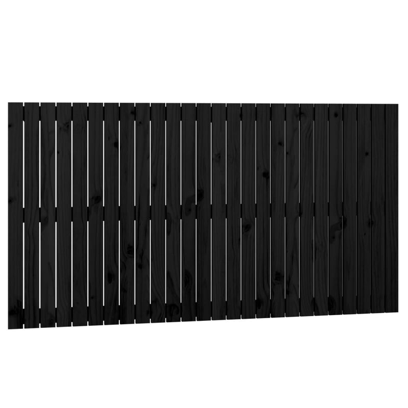 vidaXL fekete tömör fenyőfa fali fejtámla 166x3x90 cm