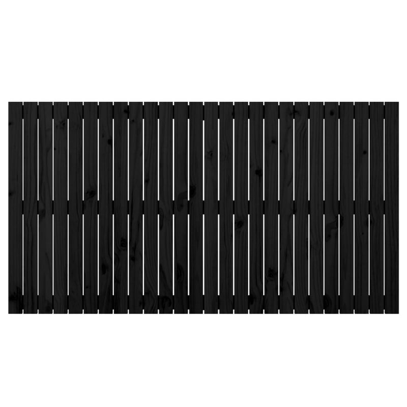 vidaXL fekete tömör fenyőfa fali fejtámla 166x3x90 cm