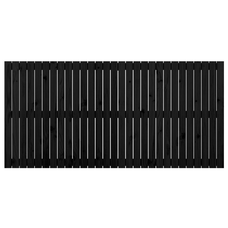 vidaXL fekete tömör fenyőfa fali fejtámla 185x3x90 cm