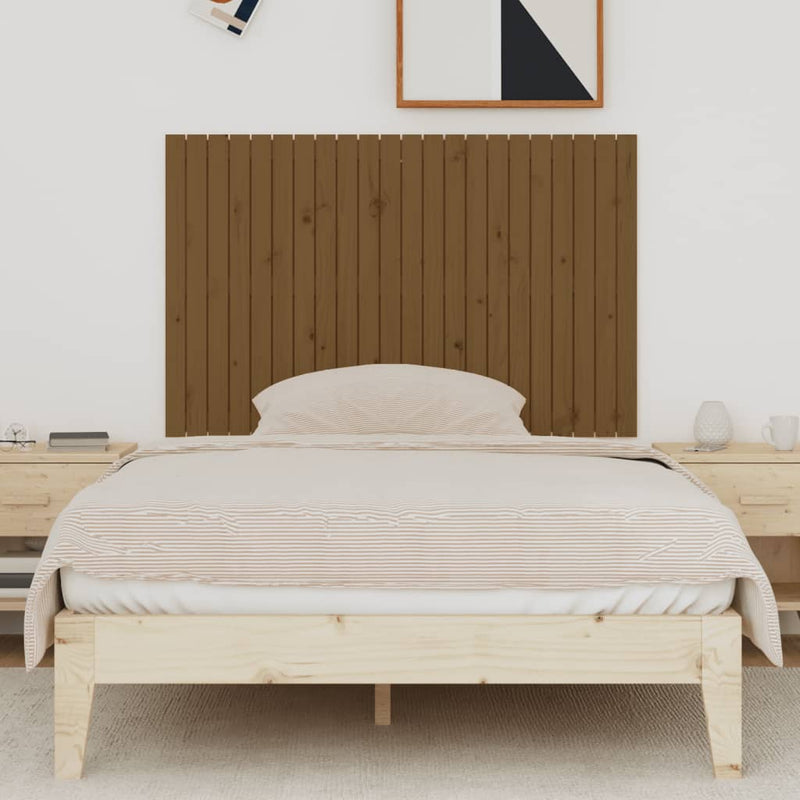 vidaXL mézbarna tömör fenyőfa fali fejtámla 140x3x90 cm