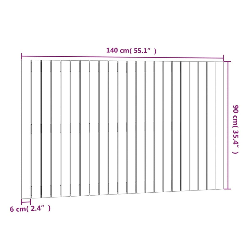 vidaXL mézbarna tömör fenyőfa fali fejtámla 140x3x90 cm