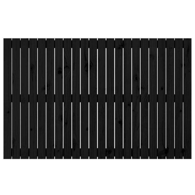 vidaXL fekete tömör fenyőfa fali fejtámla 140x3x90 cm