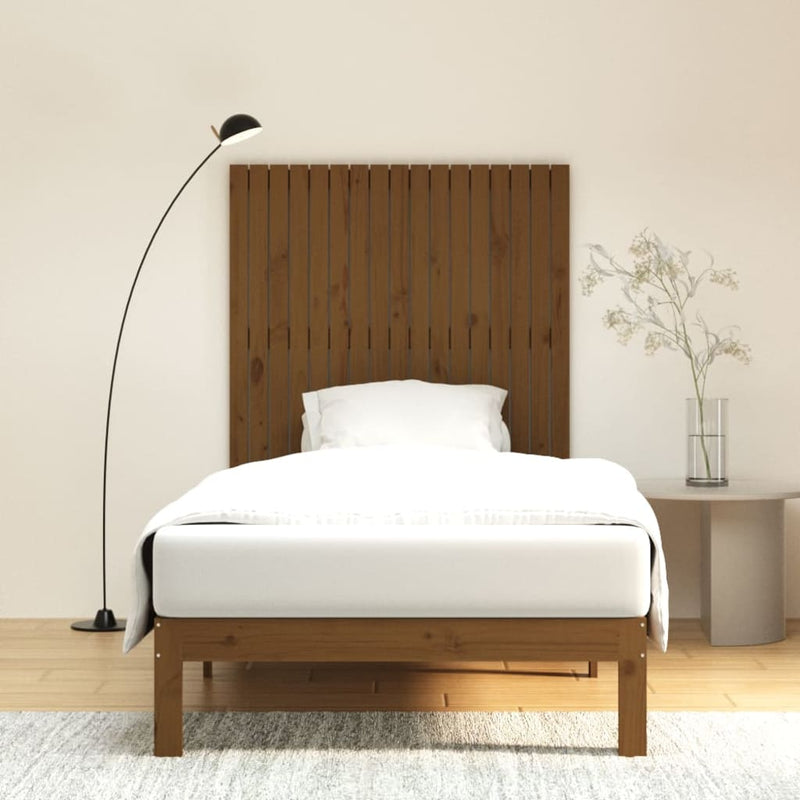 vidaXL mézbarna tömör fenyőfa fali fejtámla 108 x 3 x 110 cm