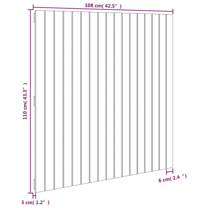 vidaXL mézbarna tömör fenyőfa fali fejtámla 108 x 3 x 110 cm