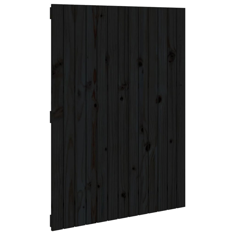 vidaXL fekete tömör fenyőfa fali fejtámla 82,5 x 3 x 110 cm
