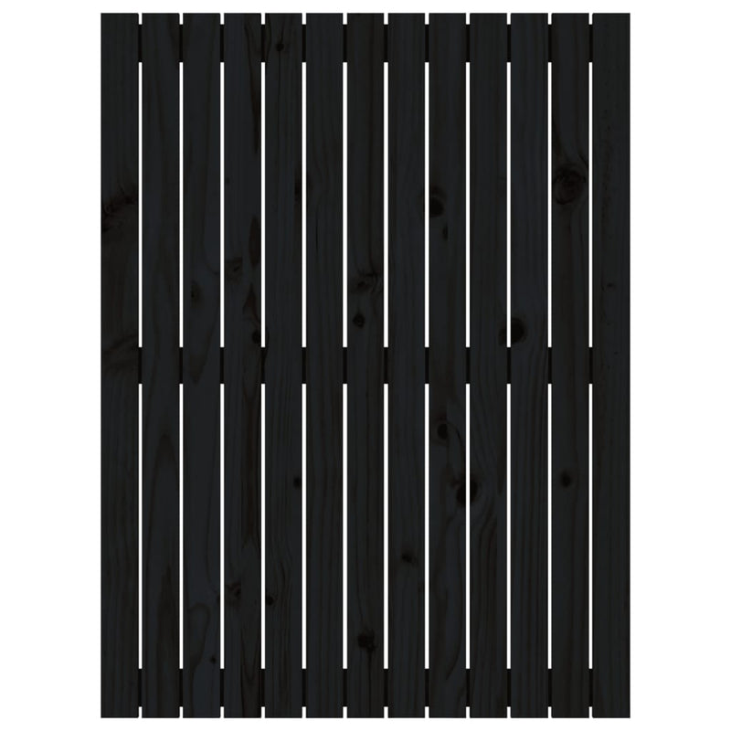 vidaXL fekete tömör fenyőfa fali fejtámla 82,5 x 3 x 110 cm
