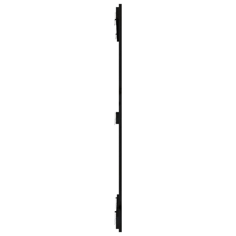 vidaXL fekete tömör fenyőfa fali fejtámla 82,5 x 3 x 110 cm