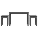 vidaXL 3 db szürke tömör fenyőfa rakásolható asztal