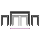 vidaXL 3 db szürke tömör fenyőfa rakásolható asztal