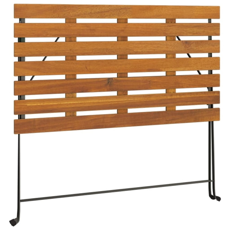 vidaXL tömör akácfa és acél összecsukható bisztróasztal 100x54x71 cm