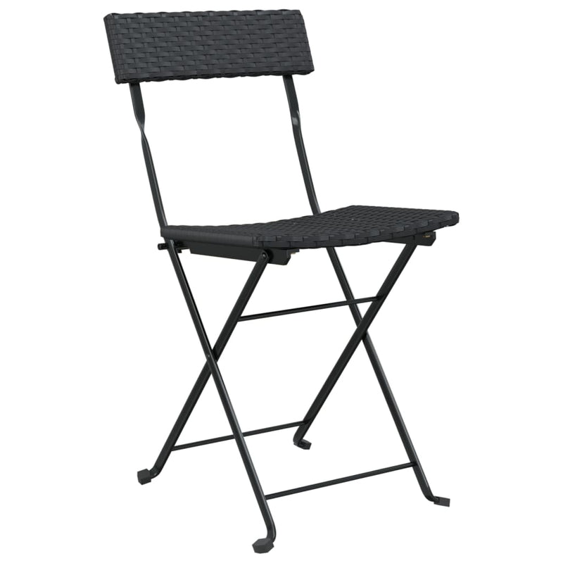 vidaXL 2 db fekete polyrattan összecsukható bisztrószék